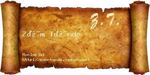 Zám Tünde névjegykártya